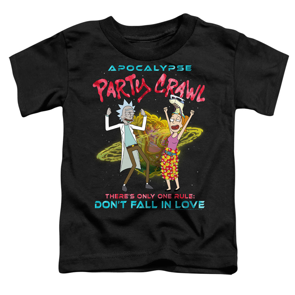 RICK AND MORTY : APOCALYPSE PARTY CRAWL S\S TODDLER TEE Black LG (4T)