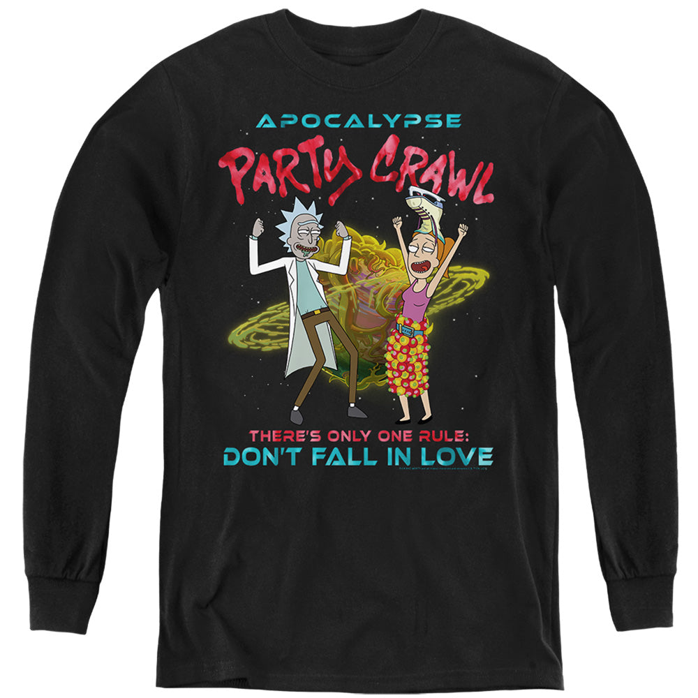 RICK AND MORTY : APOCALYPSE PARTY CRAWL L\S YOUTH Black XL