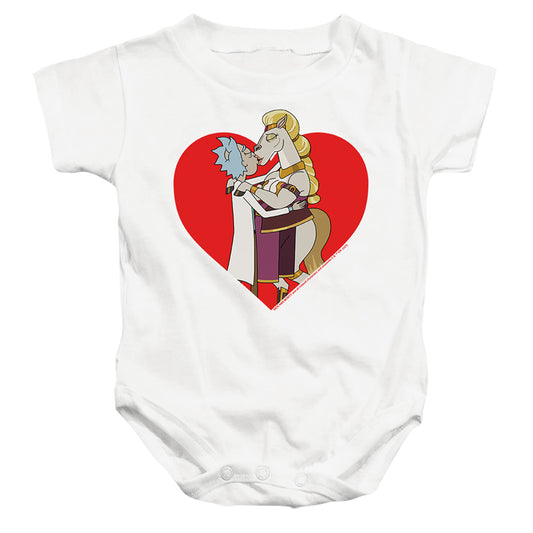 RICK AND MORTY : RICK AND HORSE KISS INFANT SNAPSUIT White LG (18 Mo)