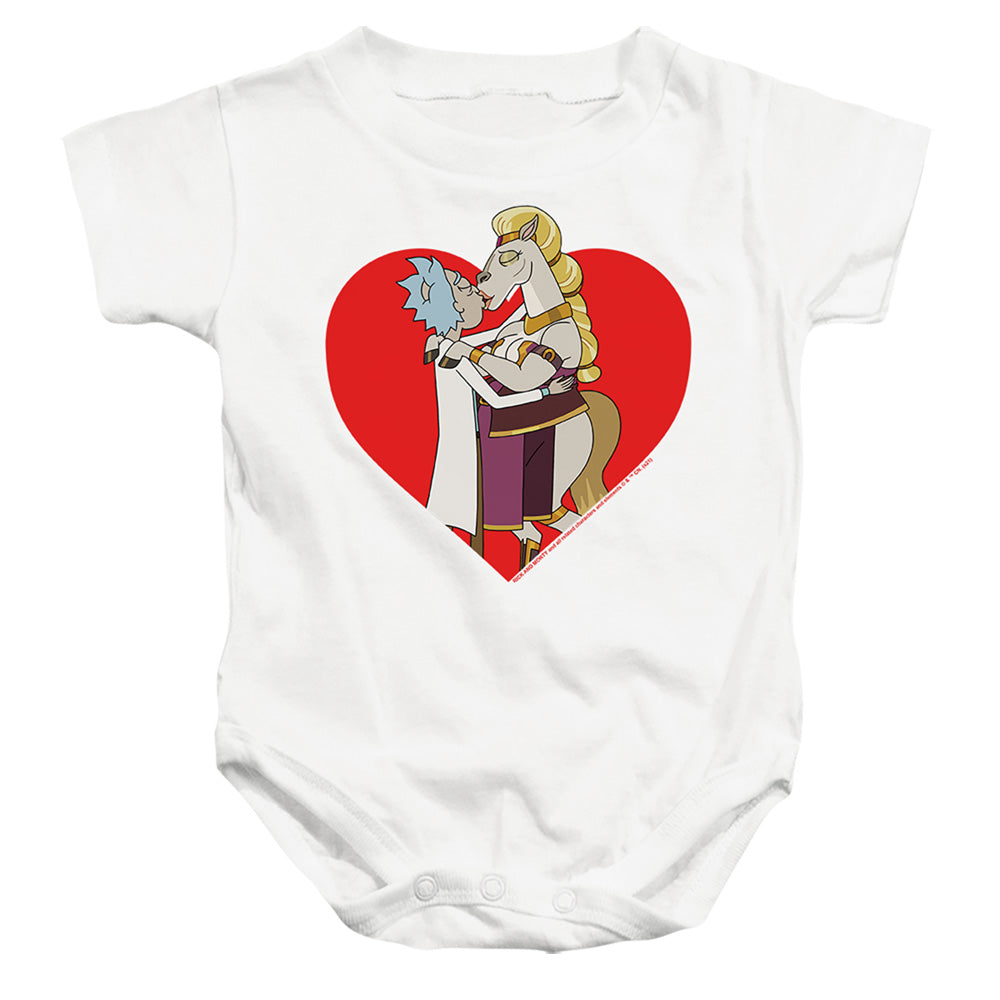 RICK AND MORTY : RICK AND HORSE KISS INFANT SNAPSUIT White SM (6 Mo)