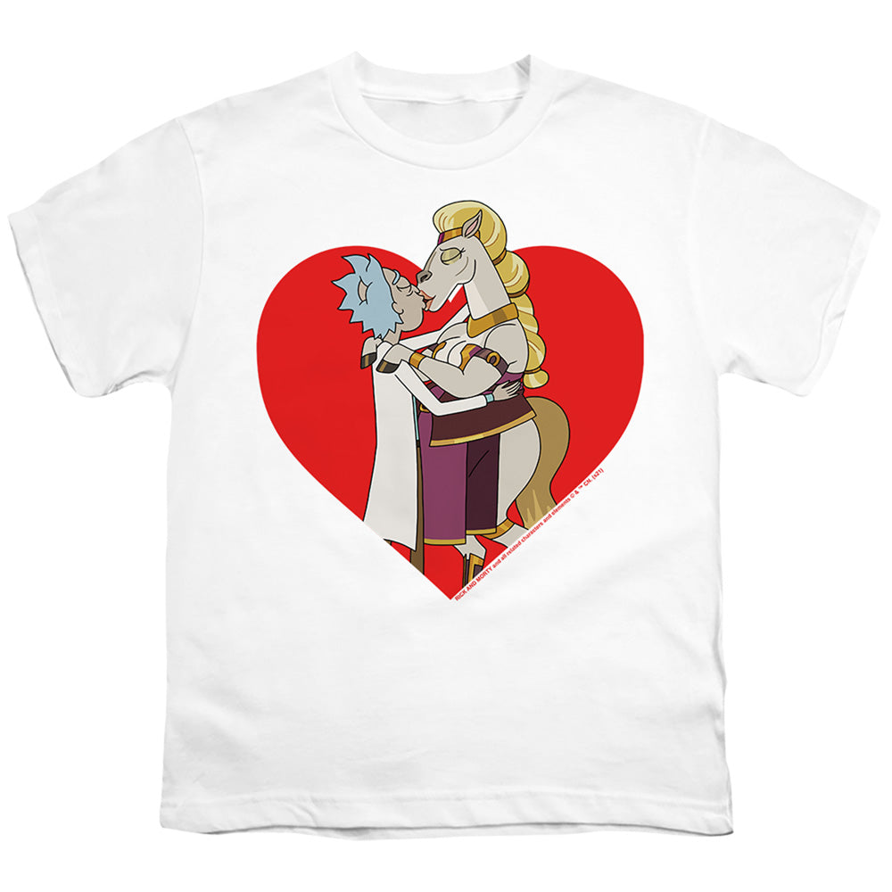 RICK AND MORTY : RICK AND HORSE KISS S\S YOUTH 18\1 White XL