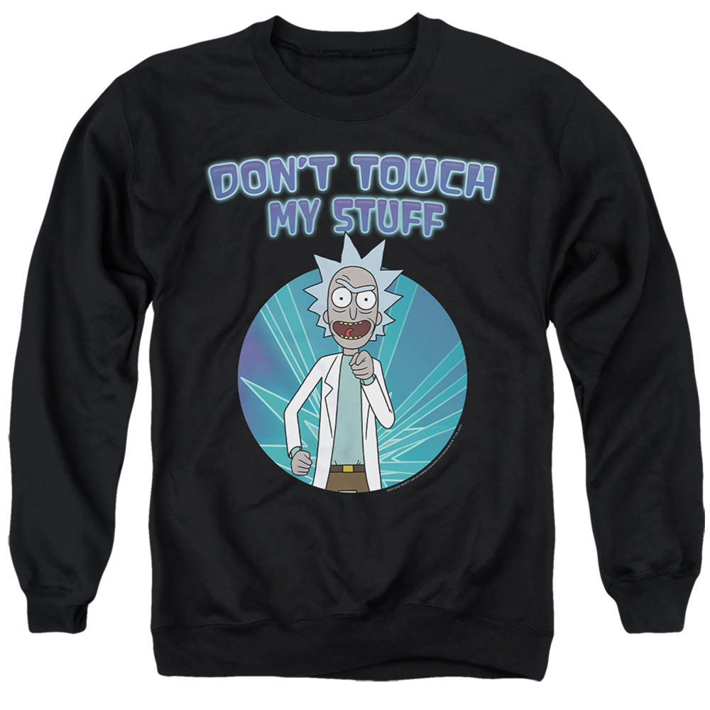 RICK AND MORTY : DON'T TOUCH ADULT CREW SWEAT Black 2X