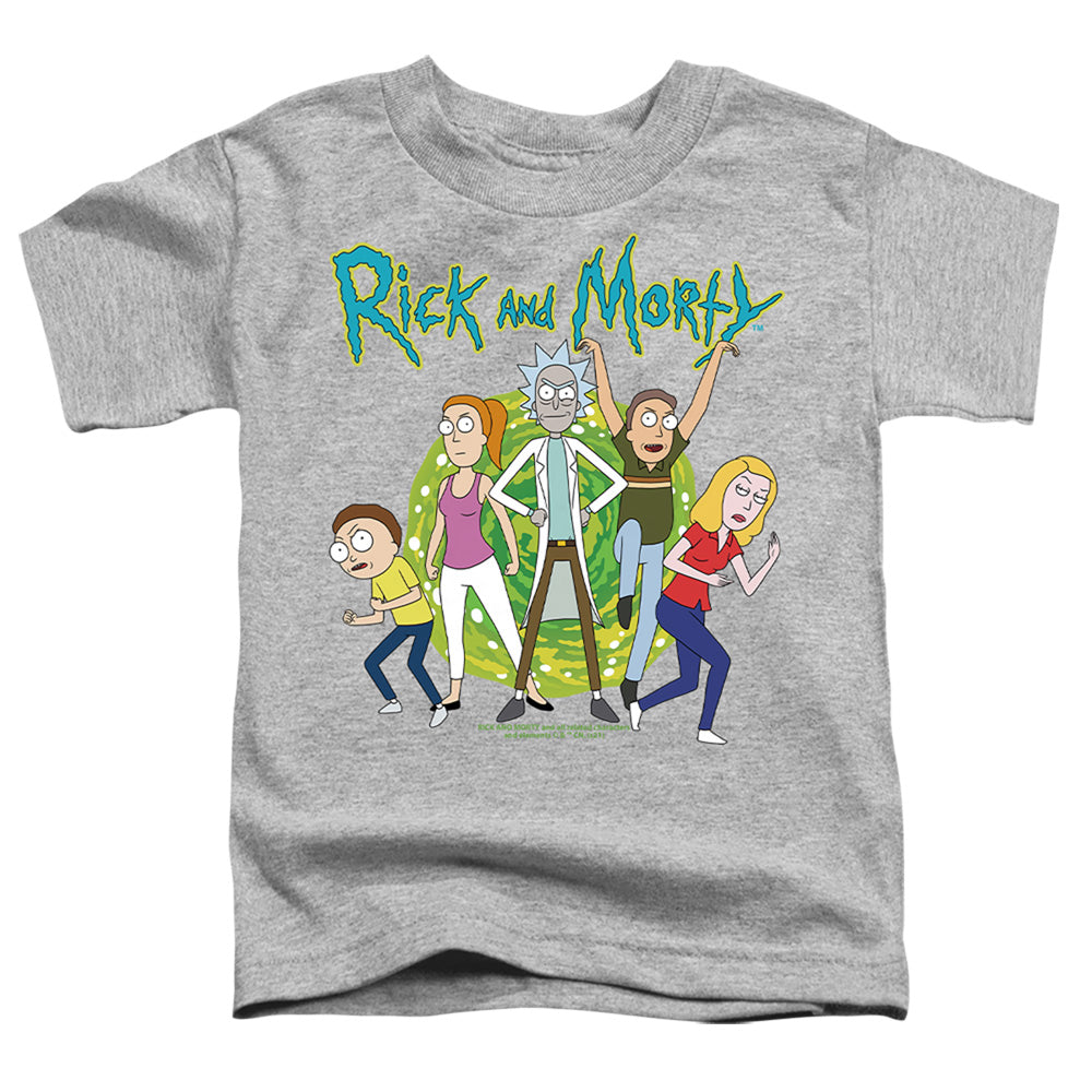 RICK AND MORTY : FAMILY FIGHTS TOGETHER S\S TODDLER TEE Athletic Heather LG (4T)