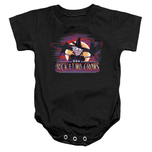 RICK AND MORTY : RICK AND TWO CROWS INFANT SNAPSUIT Black LG (18 Mo)