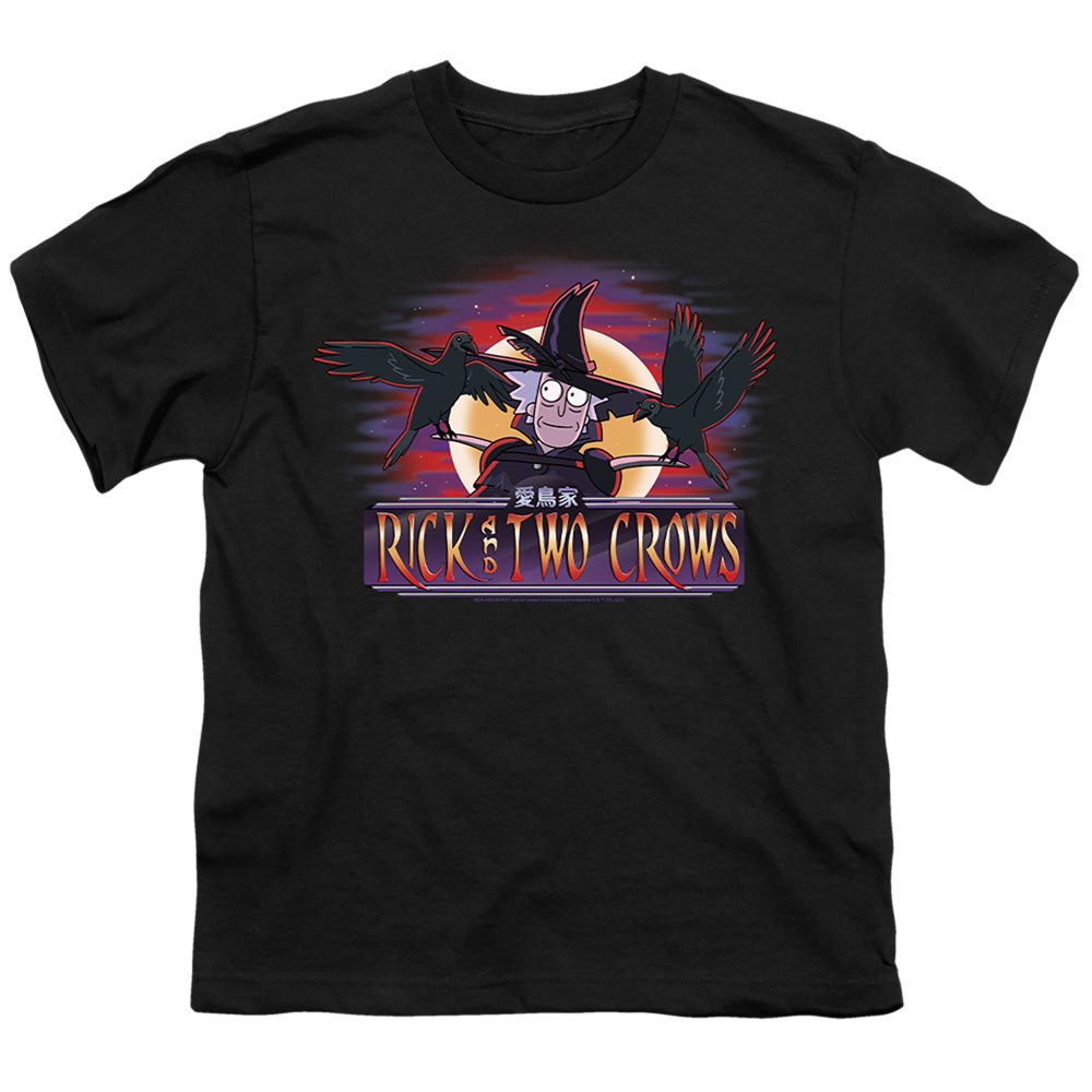 RICK AND MORTY : RICK AND TWO CROWS S\S YOUTH 18\1 Black XL