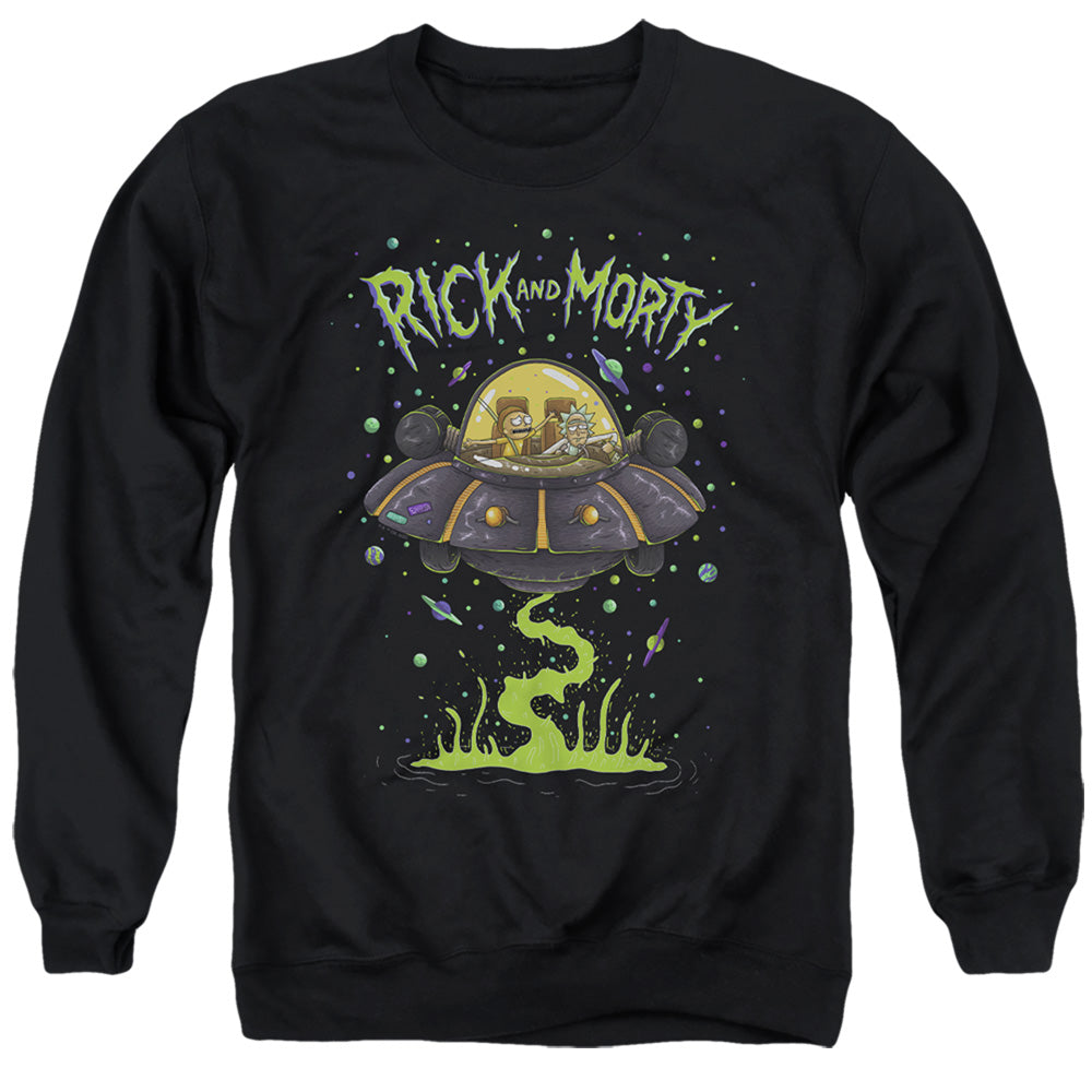 RICK AND MORTY : UFO ADULT CREW SWEAT Black 2X