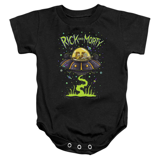 RICK AND MORTY : UFO INFANT SNAPSUIT Black SM (6 Mo)