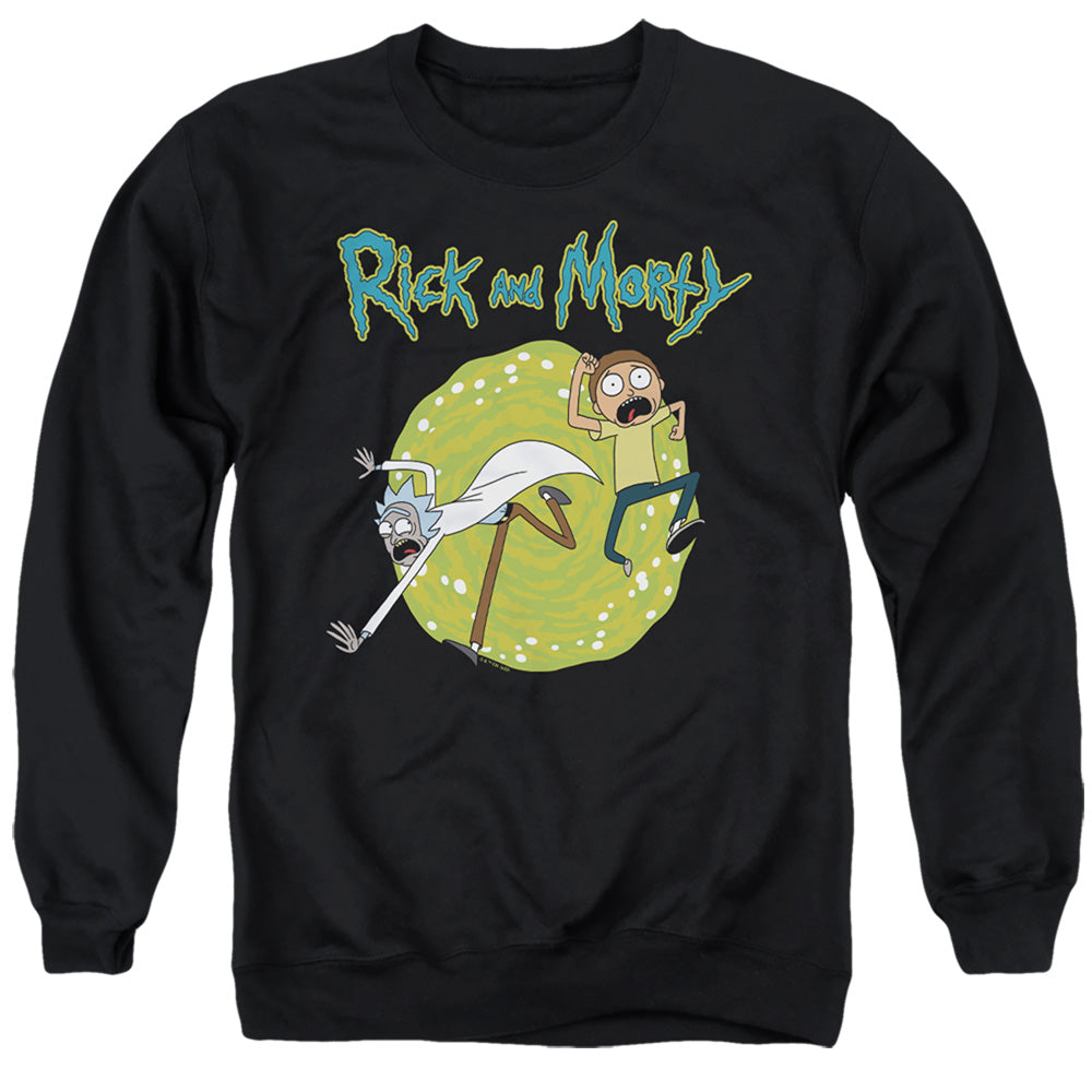 RICK AND MORTY : PORTAL ADULT CREW SWEAT Black XL