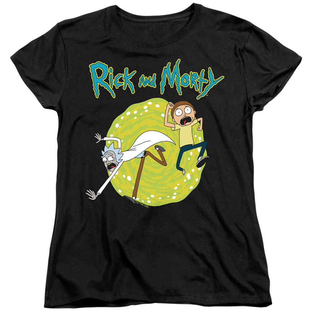 RICK AND MORTY : PORTAL WOMENS SHORT SLEEVE Black 2X