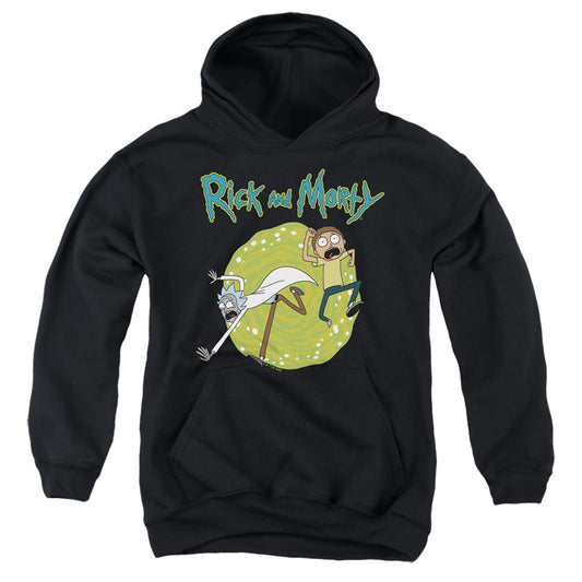 RICK AND MORTY : PORTAL YOUTH PULL OVER HOODIE Black LG