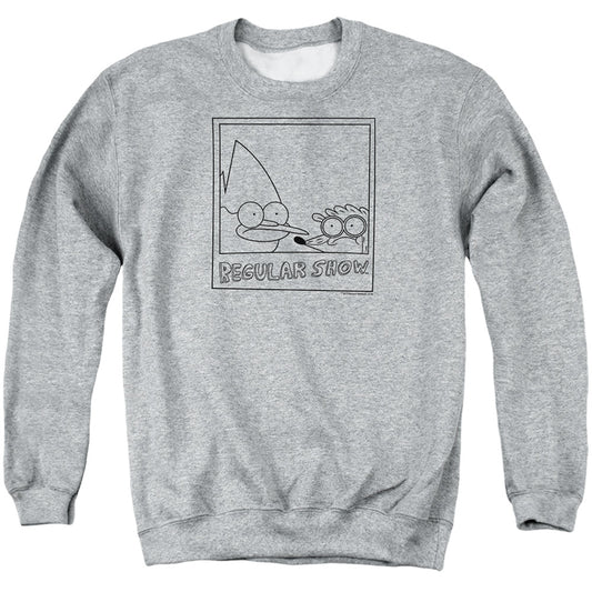 REGULAR SHOW : POLAROID ADULT CREW SWEAT Athletic Heather 2X