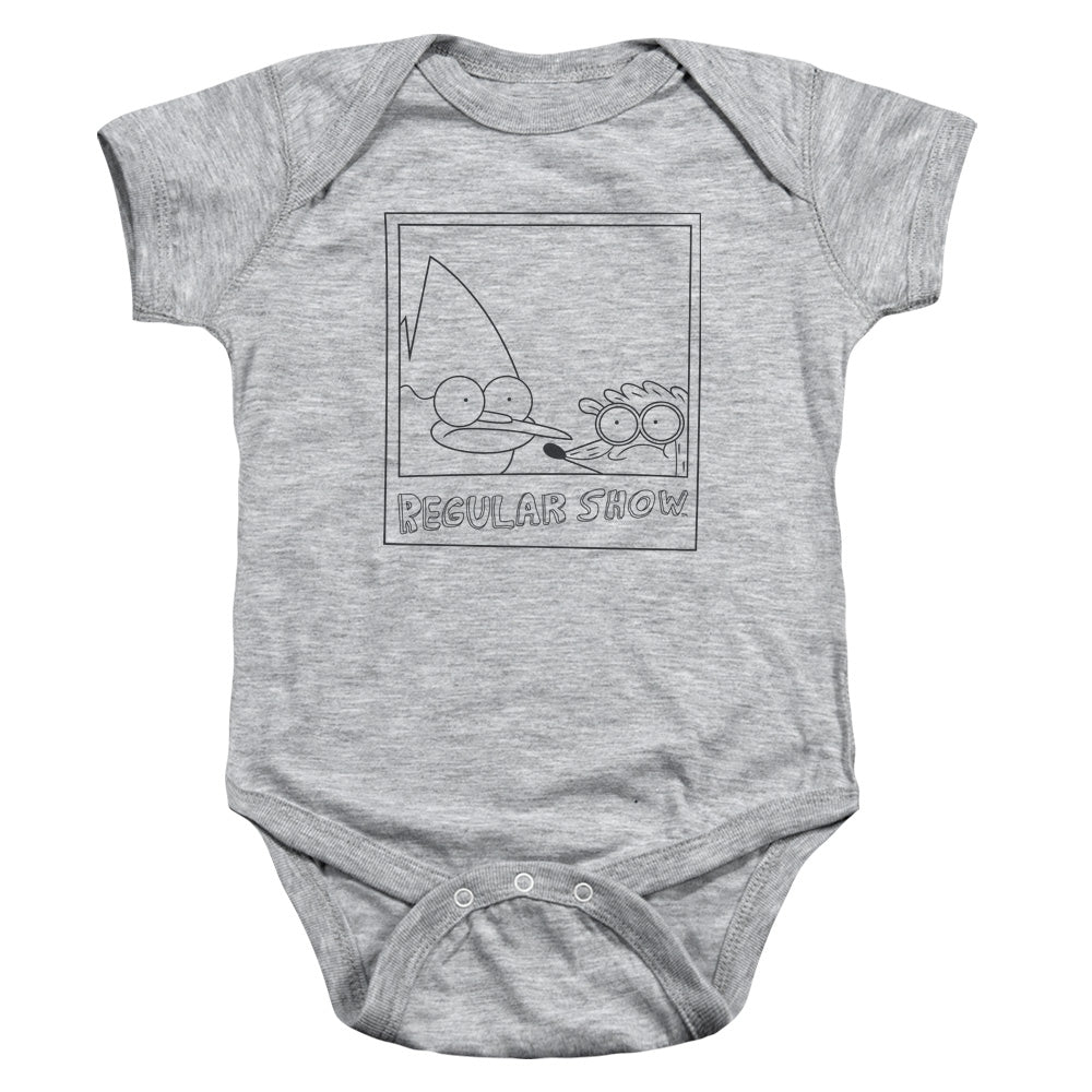 REGULAR SHOW : POLAROID INFANT SNAPSUIT Athletic Heather LG (18 Mo)