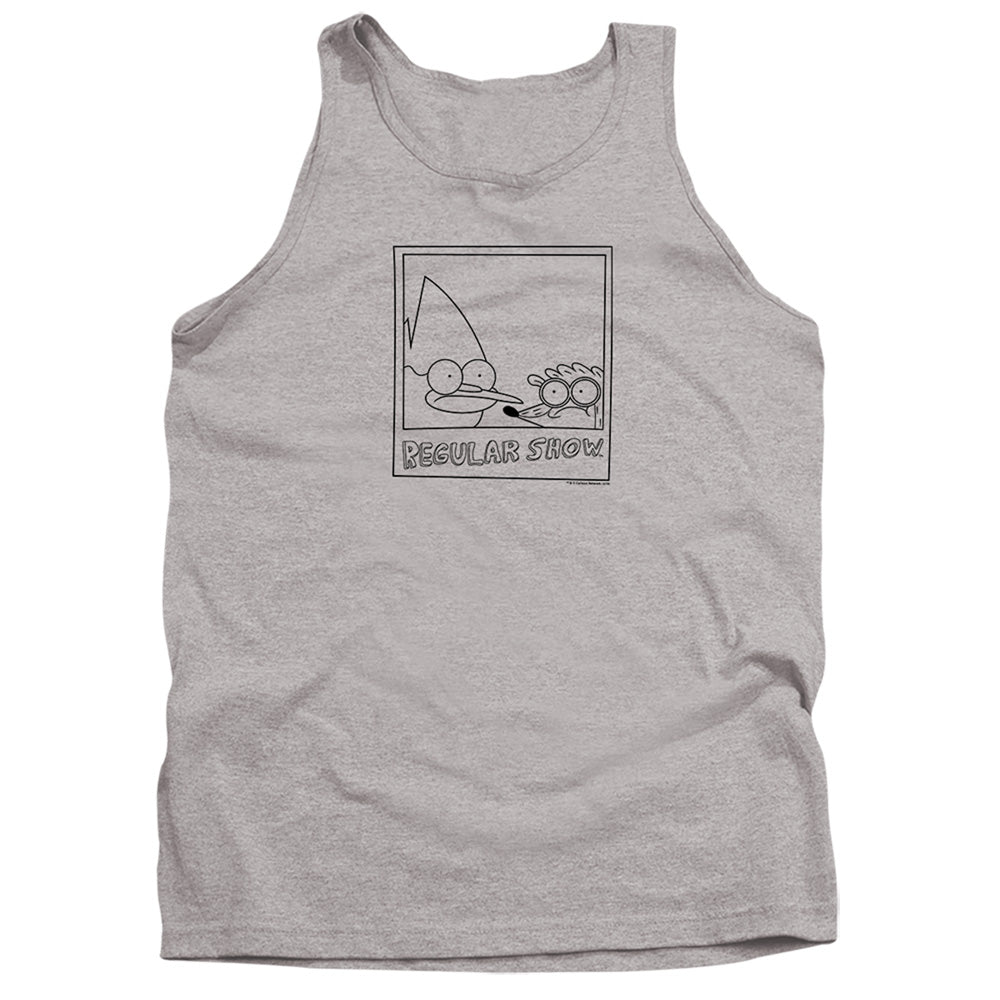 REGULAR SHOW : POLAROID ADULT TANK Athletic Heather 2X