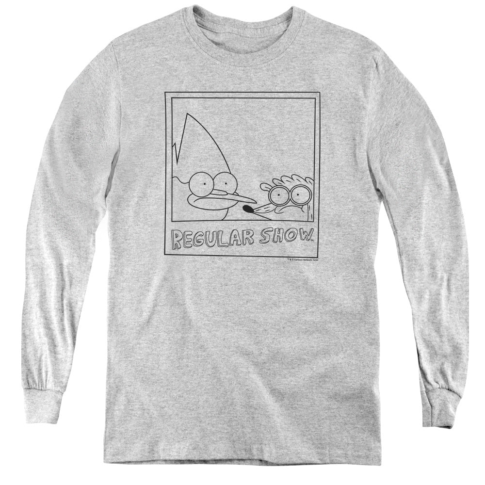 REGULAR SHOW : POLAROID L\S YOUTH ATHLETIC HEATHER XL