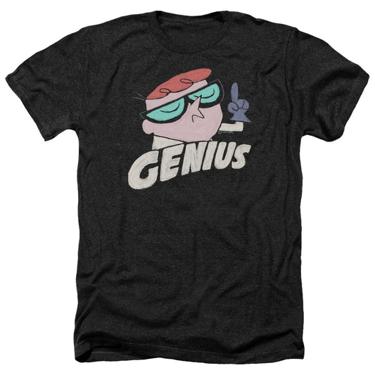 DEXTER'S LABORATORY : GENIUS ADULT HEATHER BLACK 2X