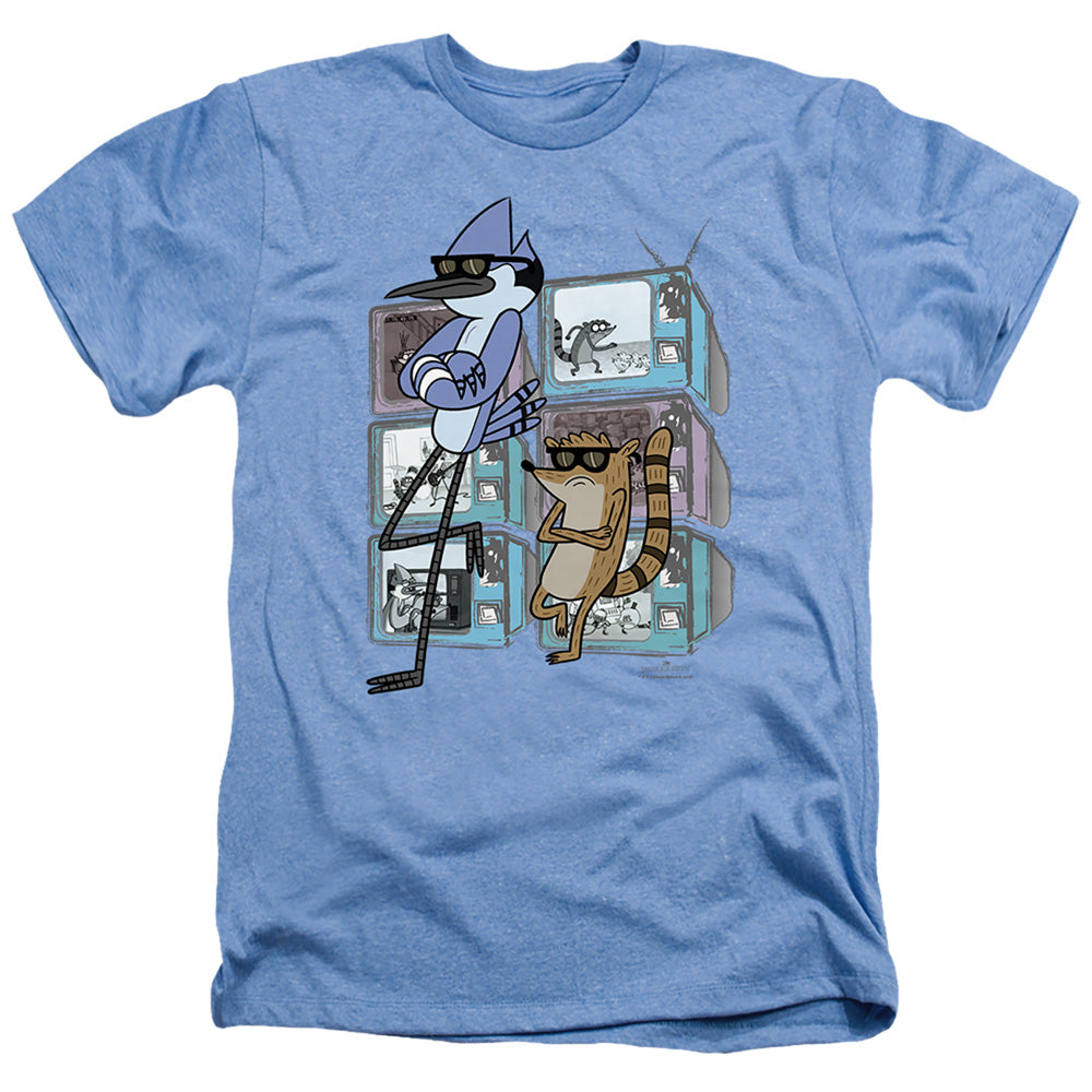 REGULAR SHOW : TV TOO COOL ADULT REGULAR FIT HEATHER SHORT SLEEVE Light Blue 3X