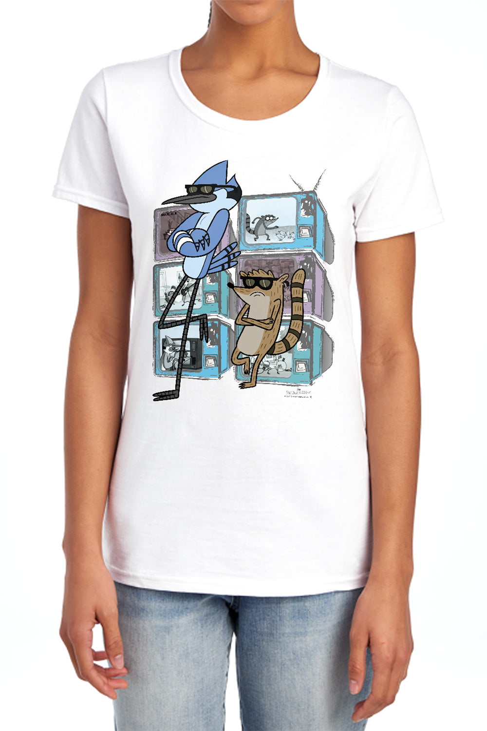 REGULAR SHOW : TV TOO COOL WOMENS SHORT SLEEVE Light Blue 2X