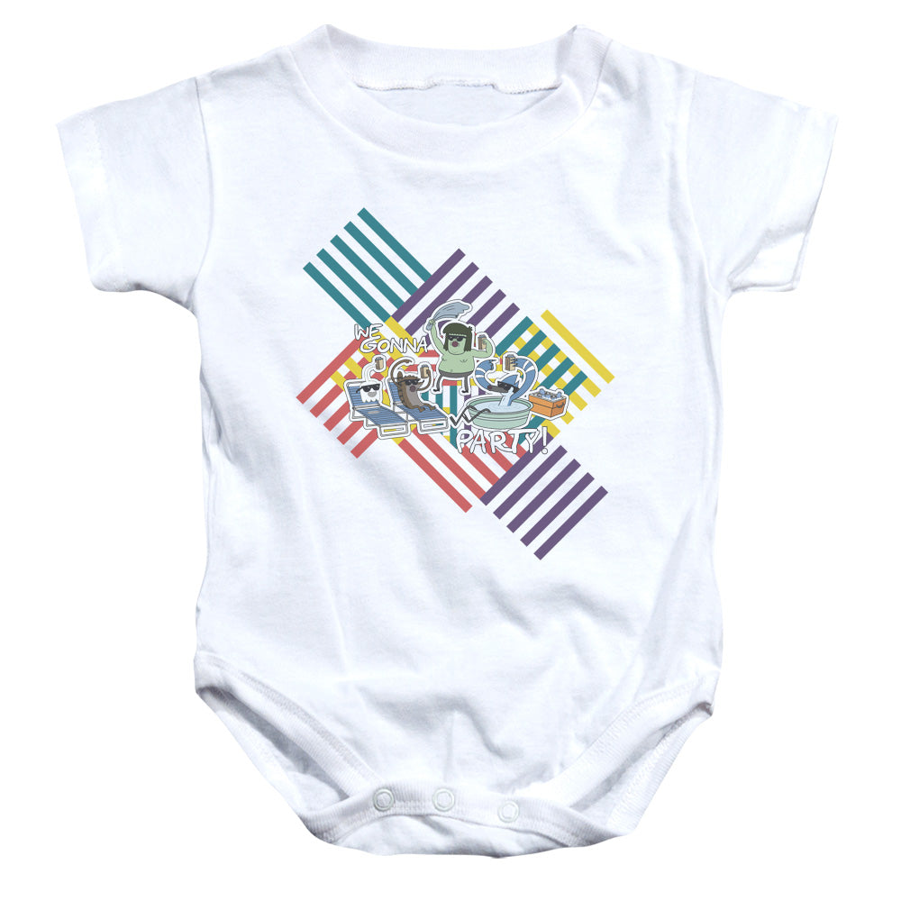 REGULAR SHOW : WE GONNA PARTY INFANT SNAPSUIT White LG (18 Mo)