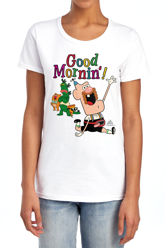 UNCLE GRANDPA : GOOD MORNIN WOMENS SHORT SLEEVE Athletic Heather 2X