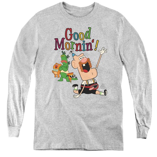 UNCLE GRANDPA : GOOD MORNIN L\S YOUTH ATHLETIC HEATHER XL