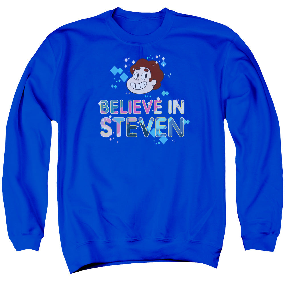 STEVEN UNIVERSE : BELIEVE ADULT CREW NECK SWEATSHIRT Royal Blue LG