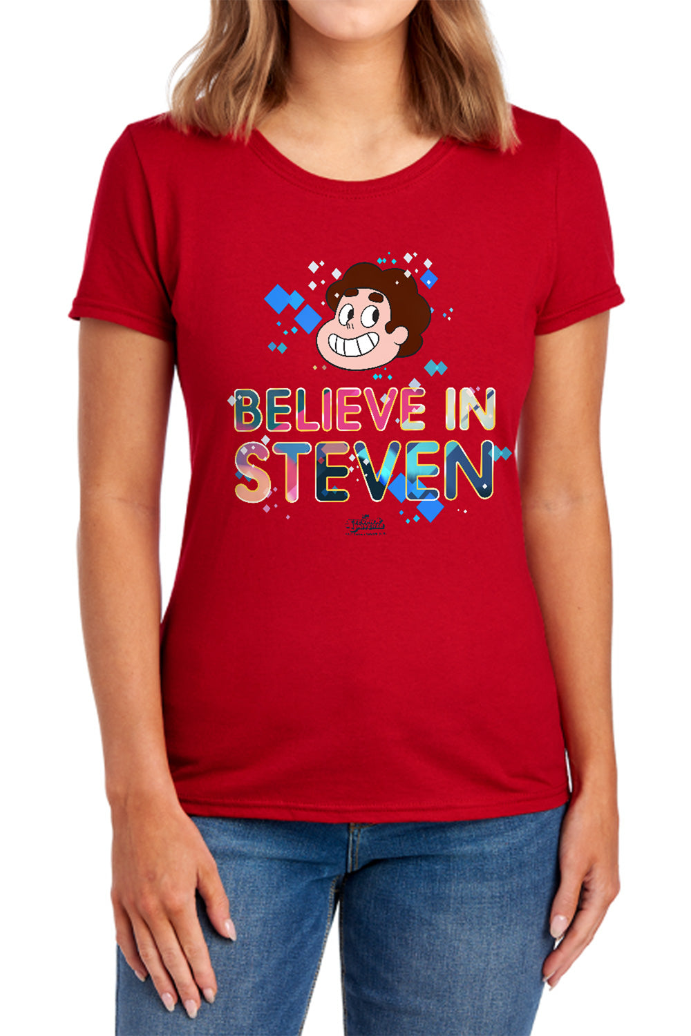 STEVEN UNIVERSE : BELIEVE WOMENS SHORT SLEEVE Royal Blue 2X