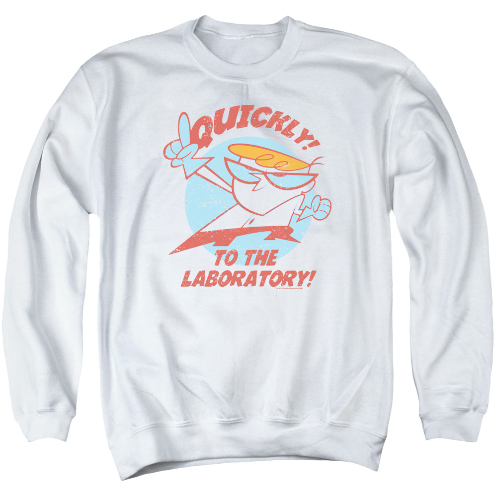 DEXTER'S LABORATORY : QUICKLY ADULT CREW NECK SWEATSHIRT WHITE 2X