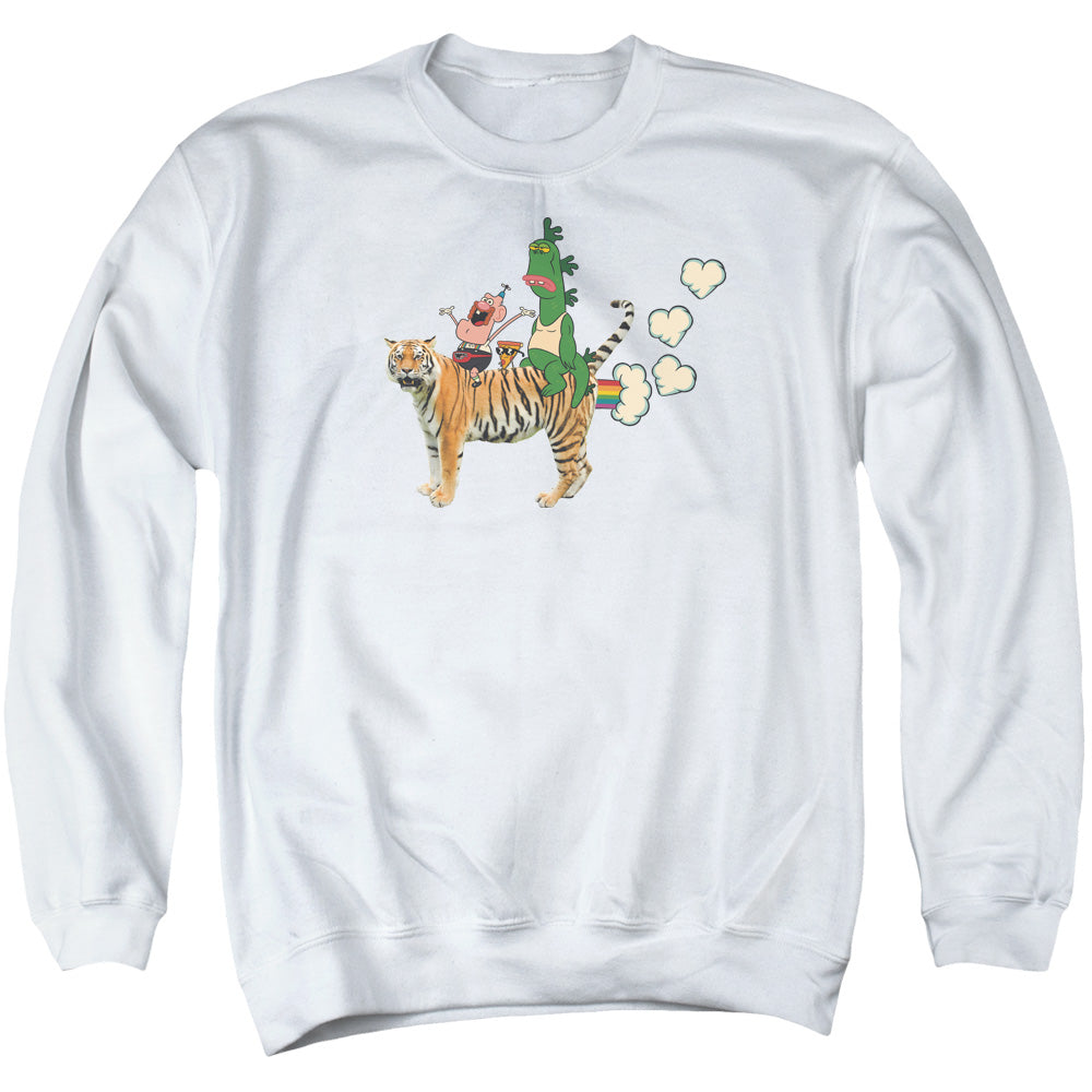 UNCLE GRANDPA : FART HEARTS ADULT CREW NECK SWEATSHIRT White 2X