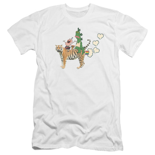 UNCLE GRANDPA : FART HEARTS PREMIUM ADULT RINGSPUN COTTON SHORT SLEEVE White 2X