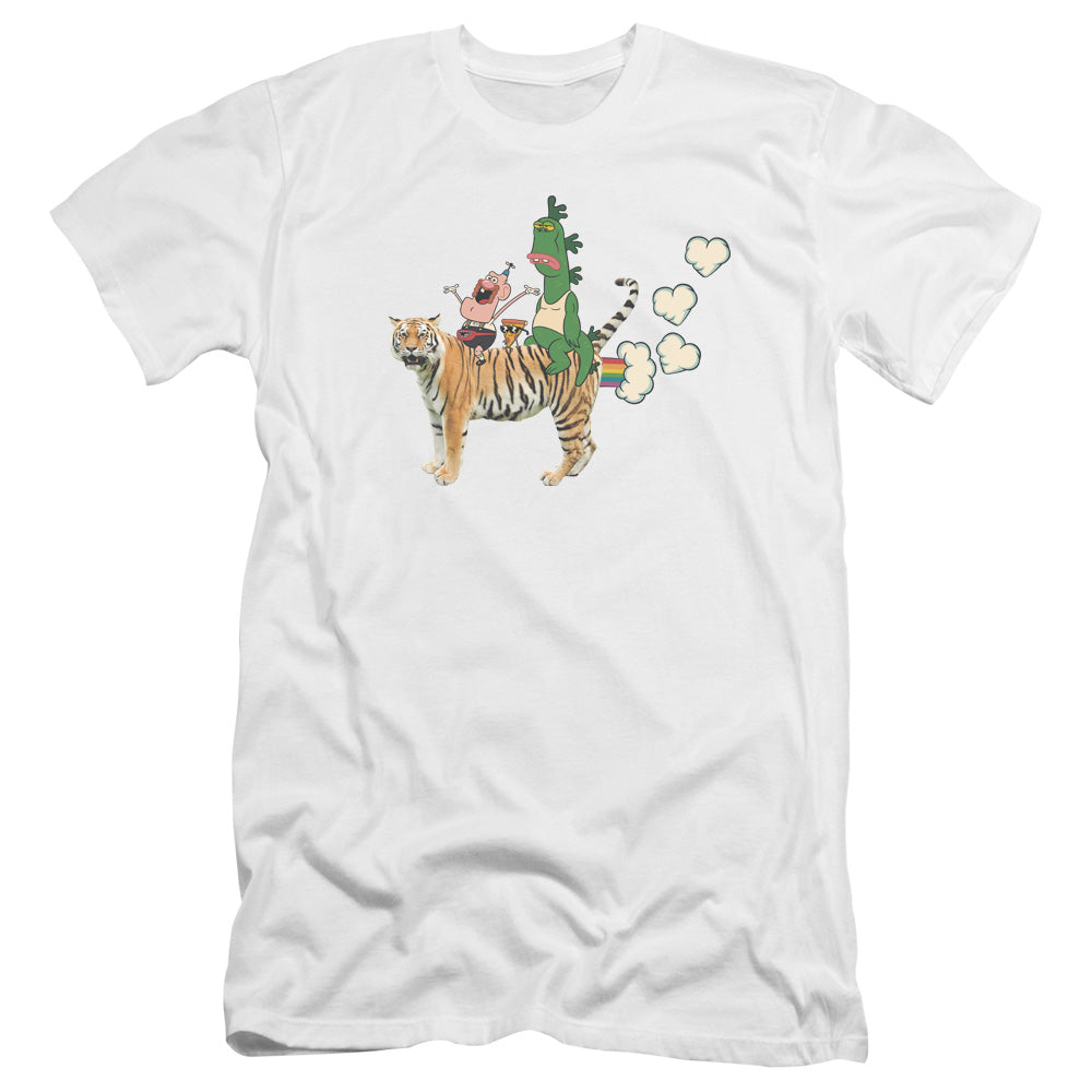 UNCLE GRANDPA : FART HEARTS PREMIUM ADULT RINGSPUN COTTON SHORT SLEEVE White SM