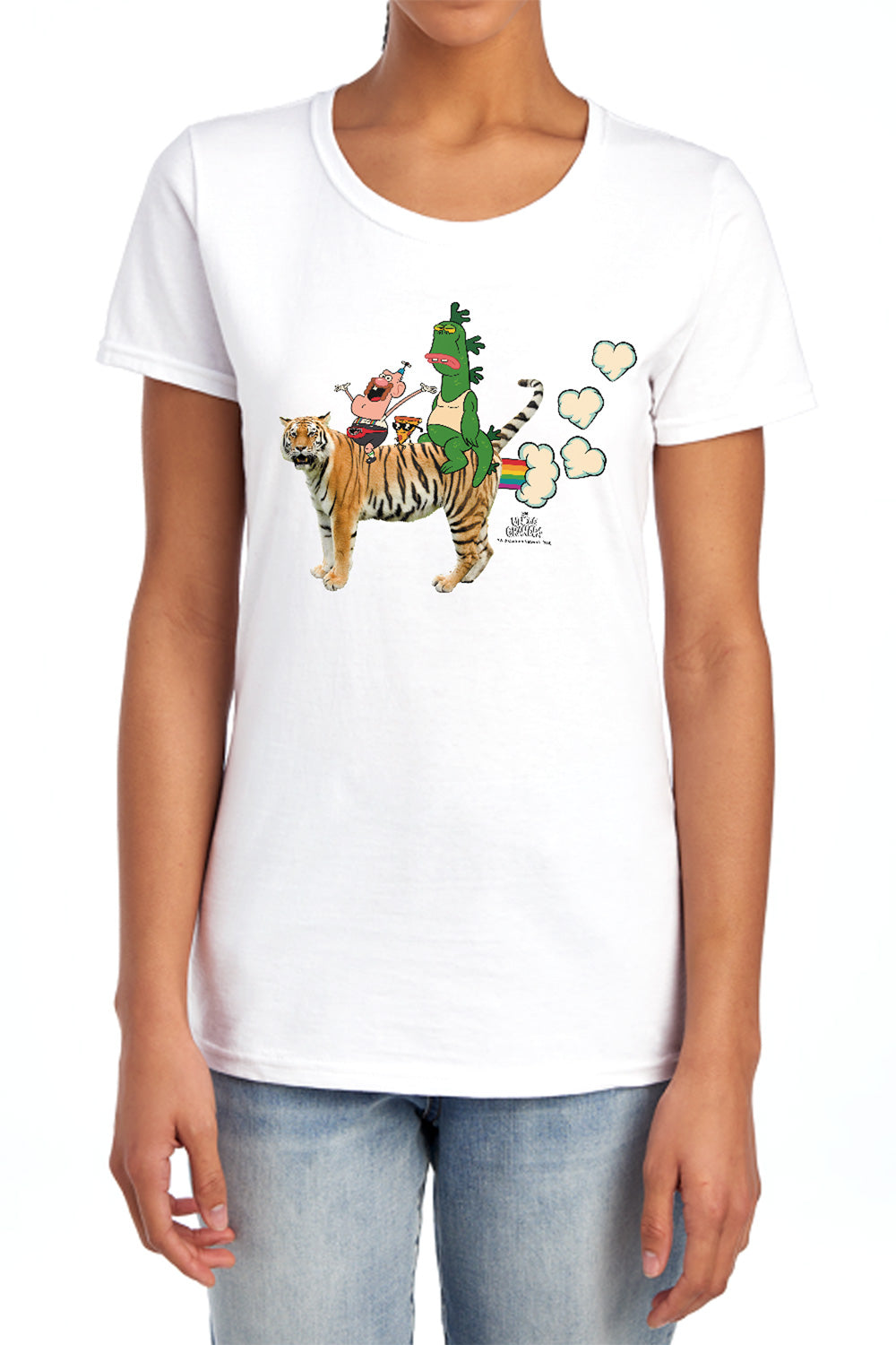 UNCLE GRANDPA : FART HEARTS S\S WOMENS TEE White 2X