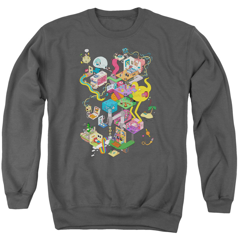 UNCLE GRANDPA : INSIDE THE RV ADULT CREW SWEAT Charcoal 2X