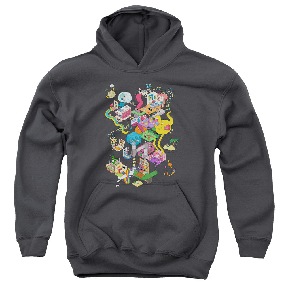 UNCLE GRANDPA : INSIDE THE RV YOUTH PULL OVER HOODIE Charcoal MD