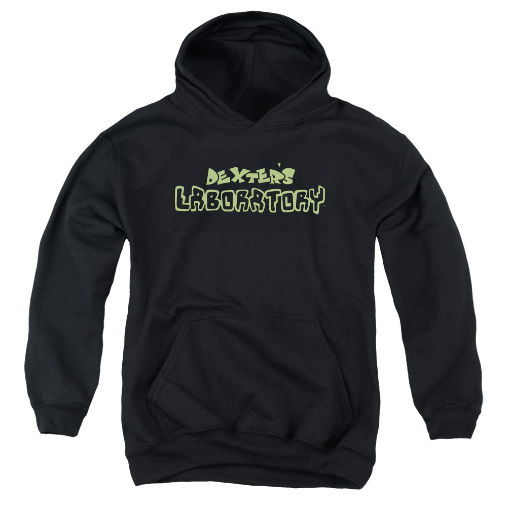 DEXTER'S LABORATORY : DEXTER'S LOGO YOUTH PULL OVER HOODIE Black LG