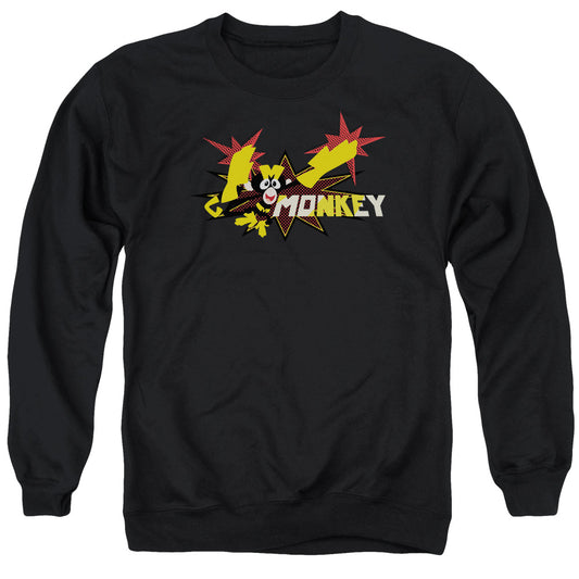 DEXTER'S LABORATORY : MONKEY ADULT CREW NECK SWEATSHIRT BLACK 2X