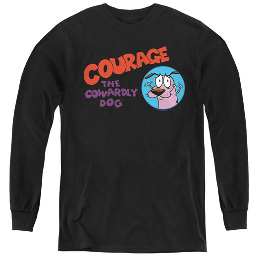 COURAGE THE COWARDLY DOG : COURAGE LOGO L\S YOUTH BLACK XL