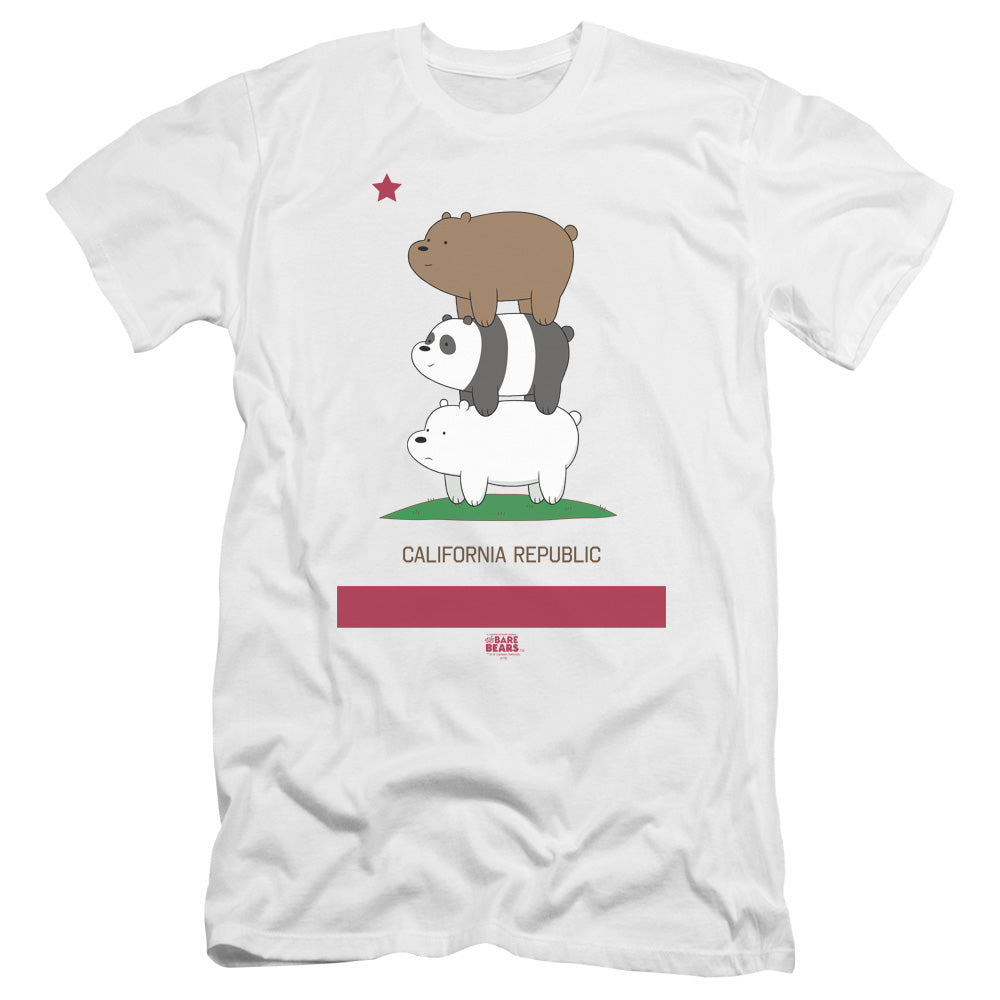 WE BARE BEARS : CALI STACK PREMIUM ADULT RINGSPUN COTTON SHORT SLEEVE White 2X