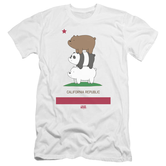 WE BARE BEARS : CALI STACK PREMIUM ADULT RINGSPUN COTTON SHORT SLEEVE White XL