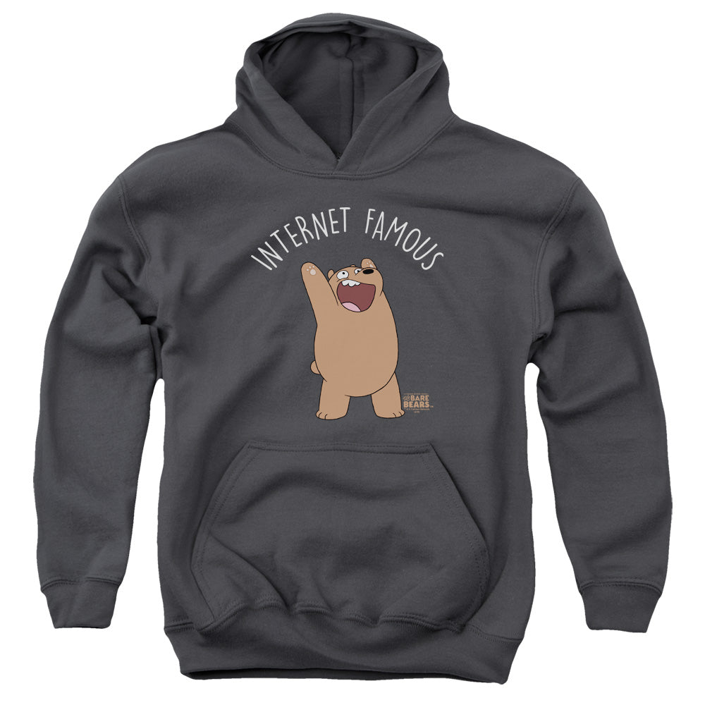 WE BARE BEARS : INTERNET FAMOUS YOUTH PULL OVER HOODIE Charcoal SM