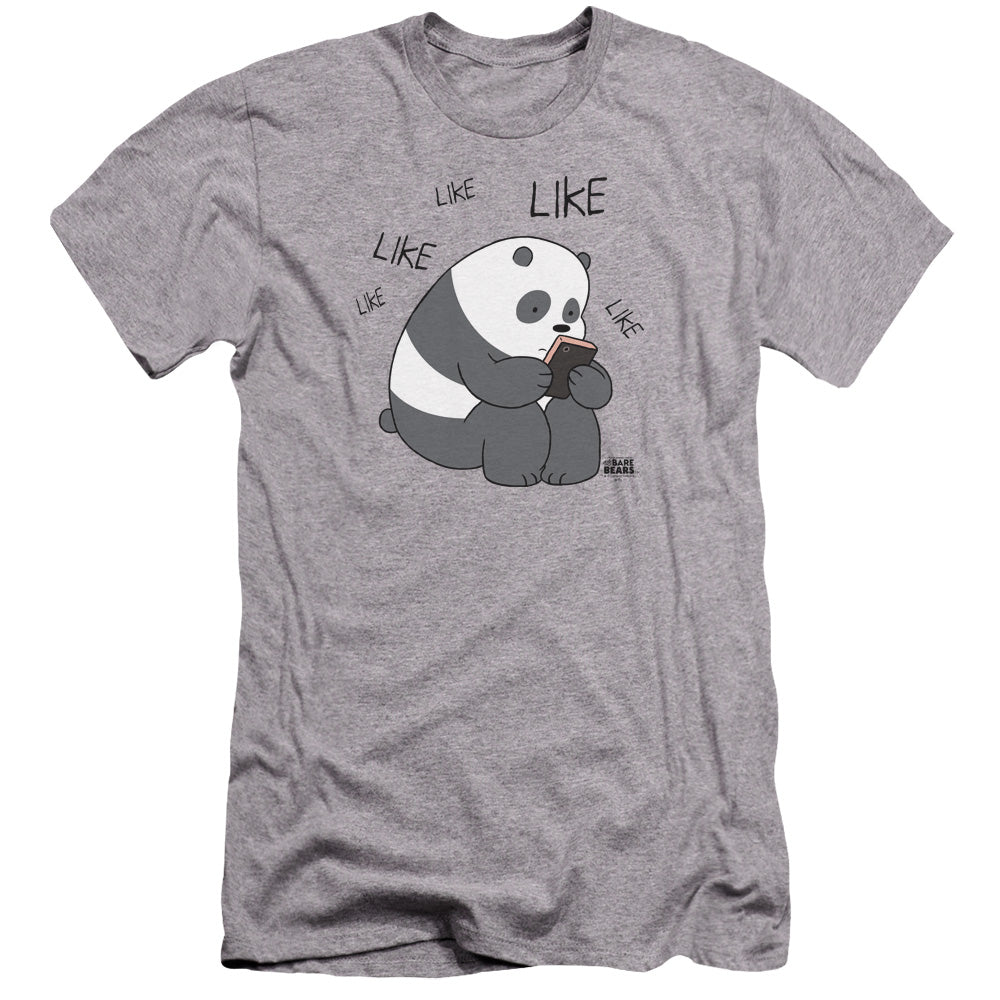 WE BARE BEARS : LIKE LIKE LIKE PREMIUM ADULT RINGSPUN COTTON SHORT SLEEVE Athletic Heather SM