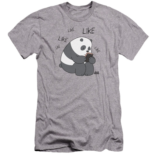 WE BARE BEARS : LIKE LIKE LIKE PREMIUM ADULT RINGSPUN COTTON SHORT SLEEVE Athletic Heather XL