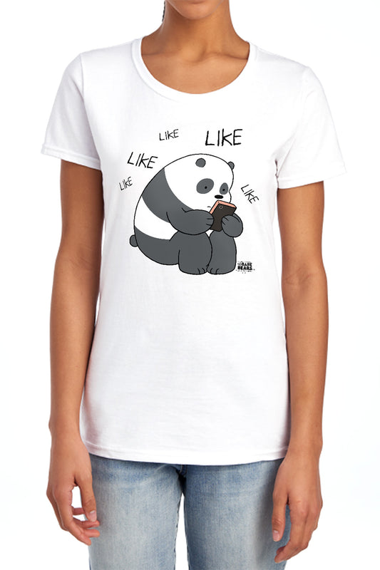 WE BARE BEARS : LIKE LIKE LIKE WOMENS SHORT SLEEVE Athletic Heather 2X