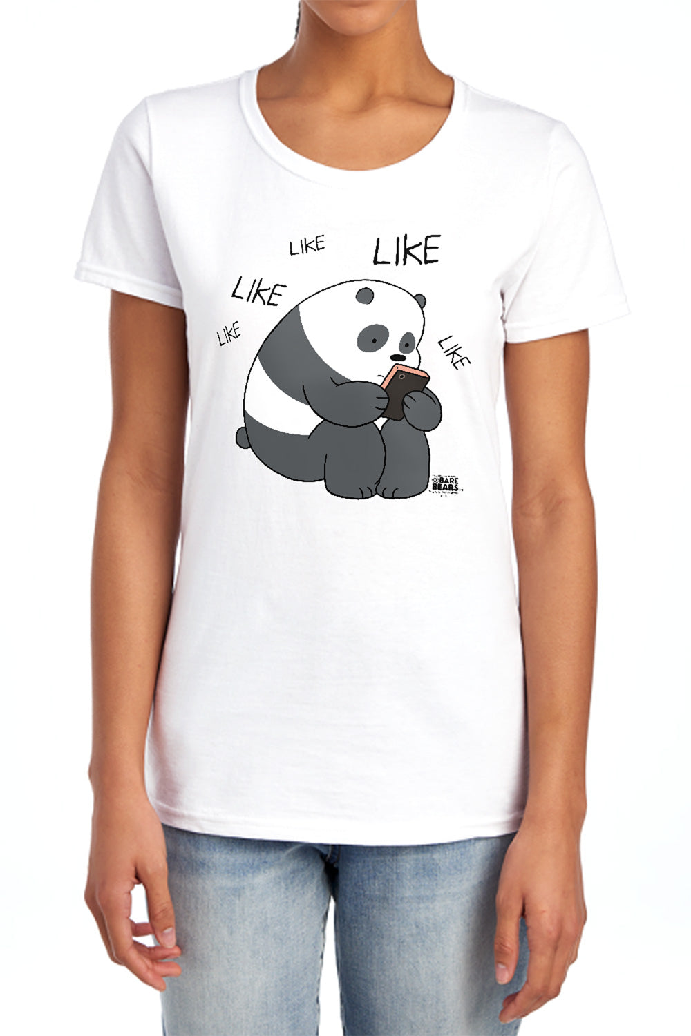 WE BARE BEARS : LIKE LIKE LIKE WOMENS SHORT SLEEVE Athletic Heather LG