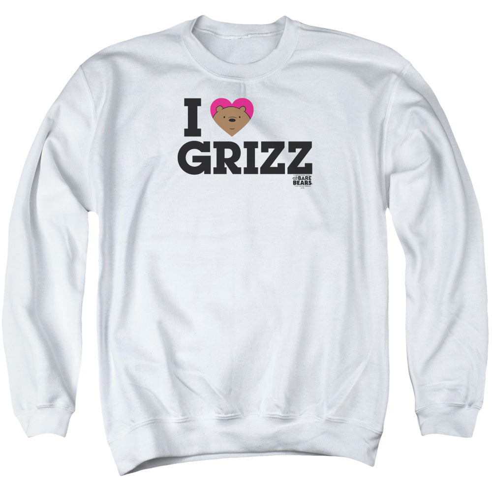 WE BARE BEARS : HEART GRIZZ ADULT CREW SWEAT White LG