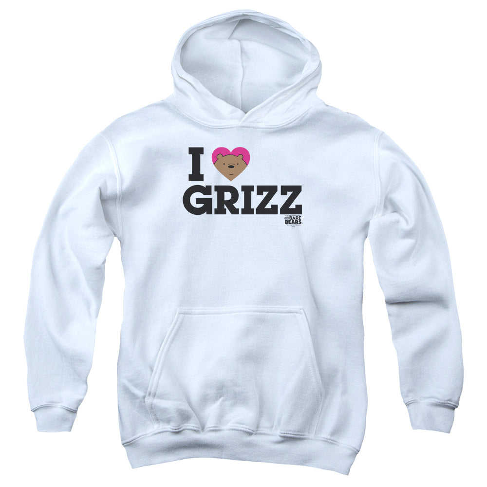 WE BARE BEARS : HEART GRIZZ YOUTH PULL OVER HOODIE White XL