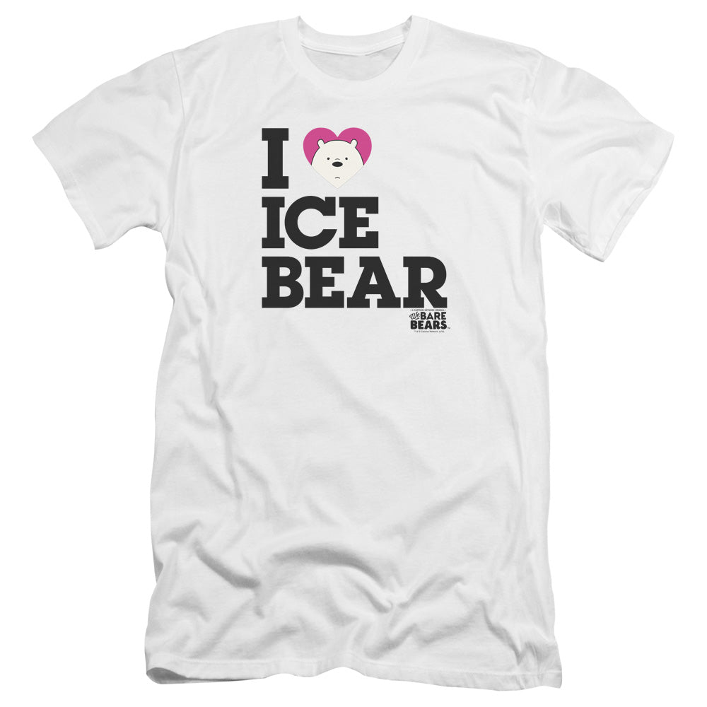 WE BARE BEARS : HEART ICE BEAR PREMIUM ADULT RINGSPUN COTTON SHORT SLEEVE White 2X