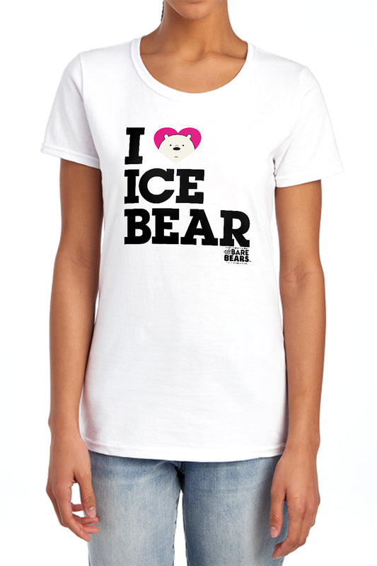 WE BARE BEARS : HEART ICE BEAR S\S WOMENS TEE White SM