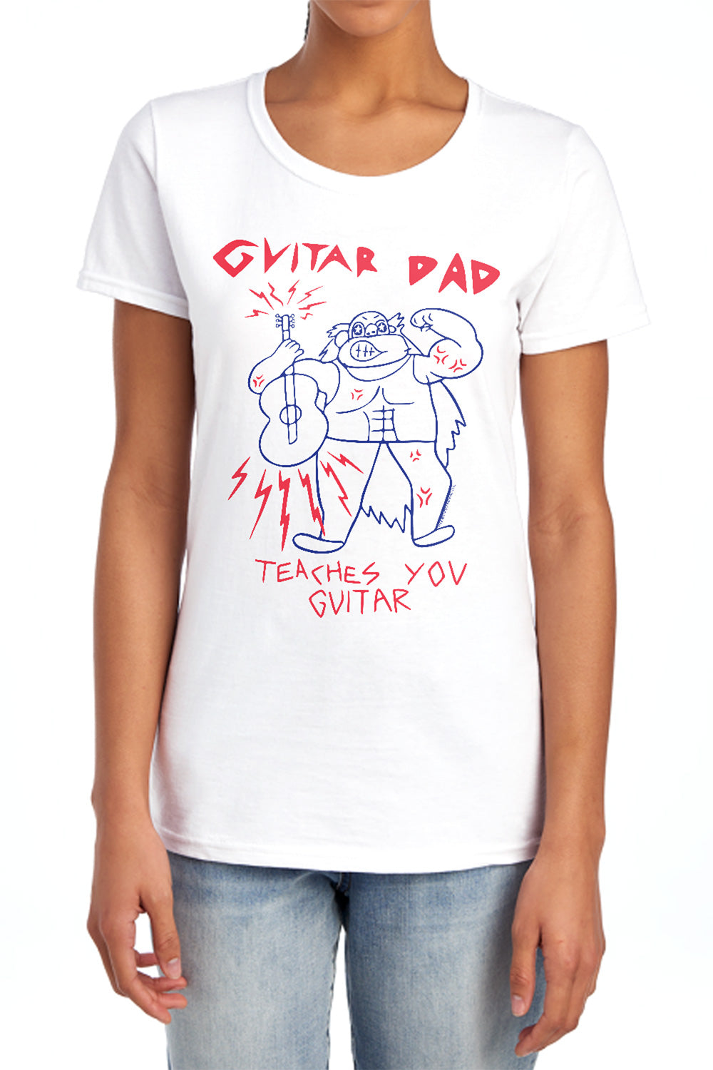 STEVEN UNIVERSE : GUITAR DAD S\S WOMENS TEE White 2X