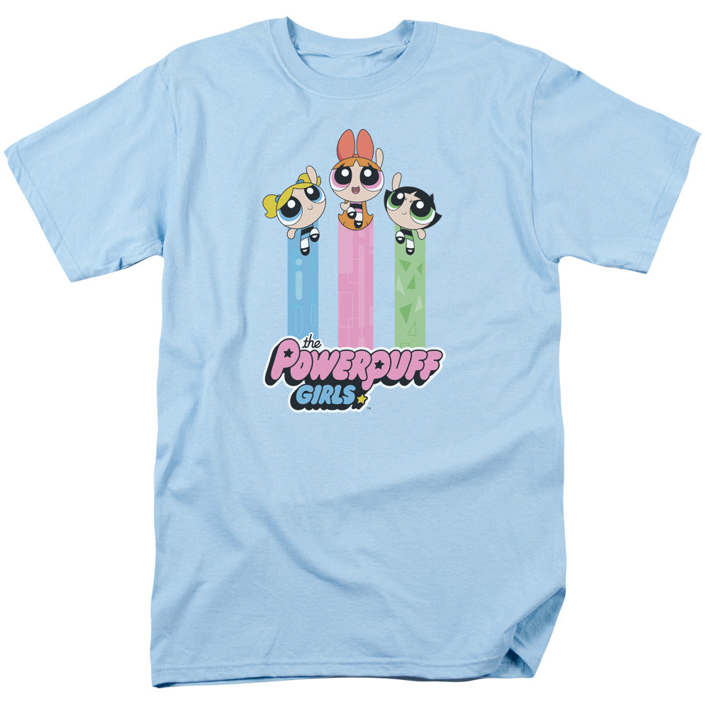 POWERPUFF GIRLS : THE GIRLS FLY S\S ADULT 18\1 Light Blue 2X