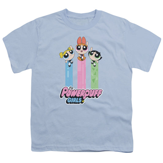 POWERPUFF GIRLS : THE GIRLS FLY S\S YOUTH 18\1 Light Blue MD